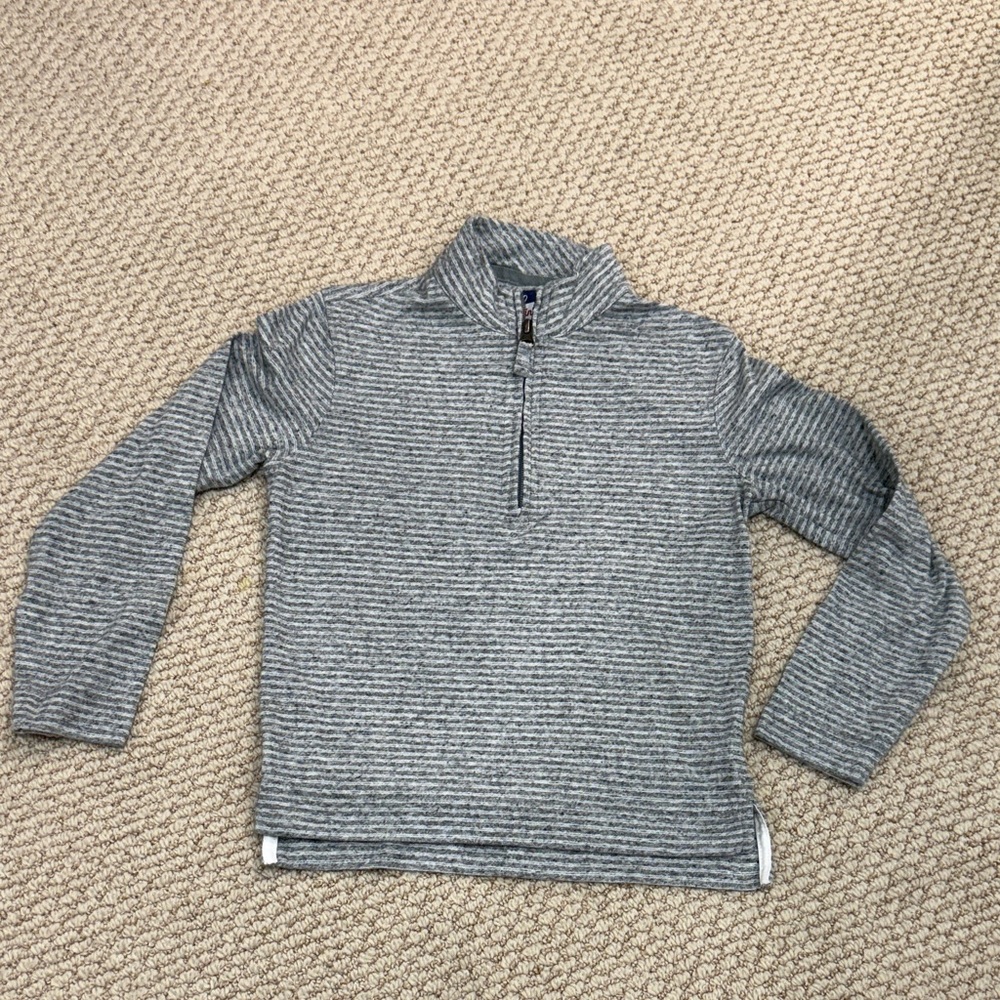 johnnie-O Boys Striped Quarter Zip sz 6